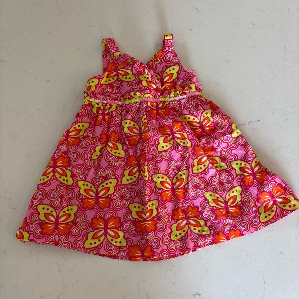 Penny M Retro Butterfly Print Dress size 12 months